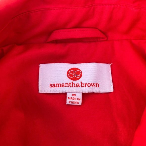 Samantha Brown Women Trench Coat Aurora Red All Winter Jacket Size M - Picture 5 of 10